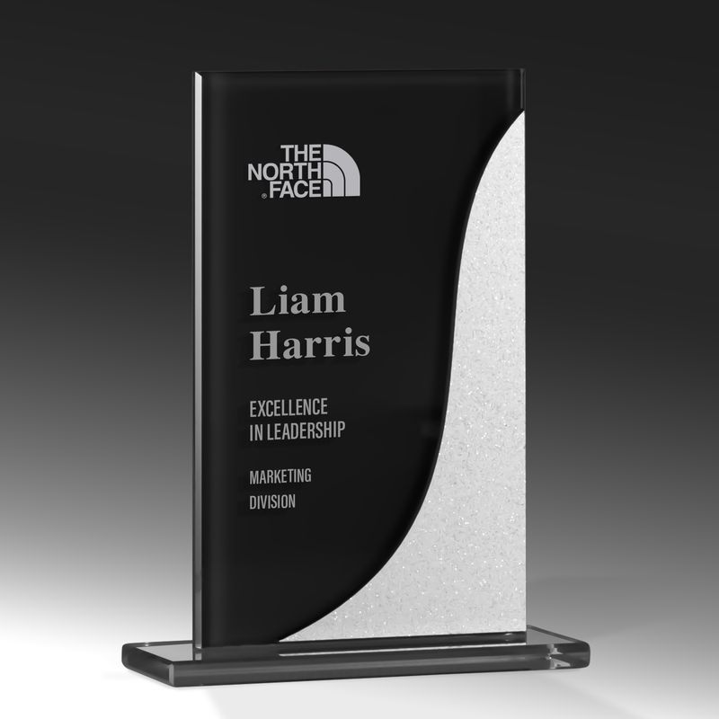 Glass Black Silver Glass Award 175mm