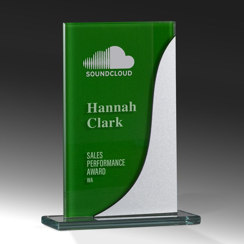 Glass Green Silver Glass Award 175mm