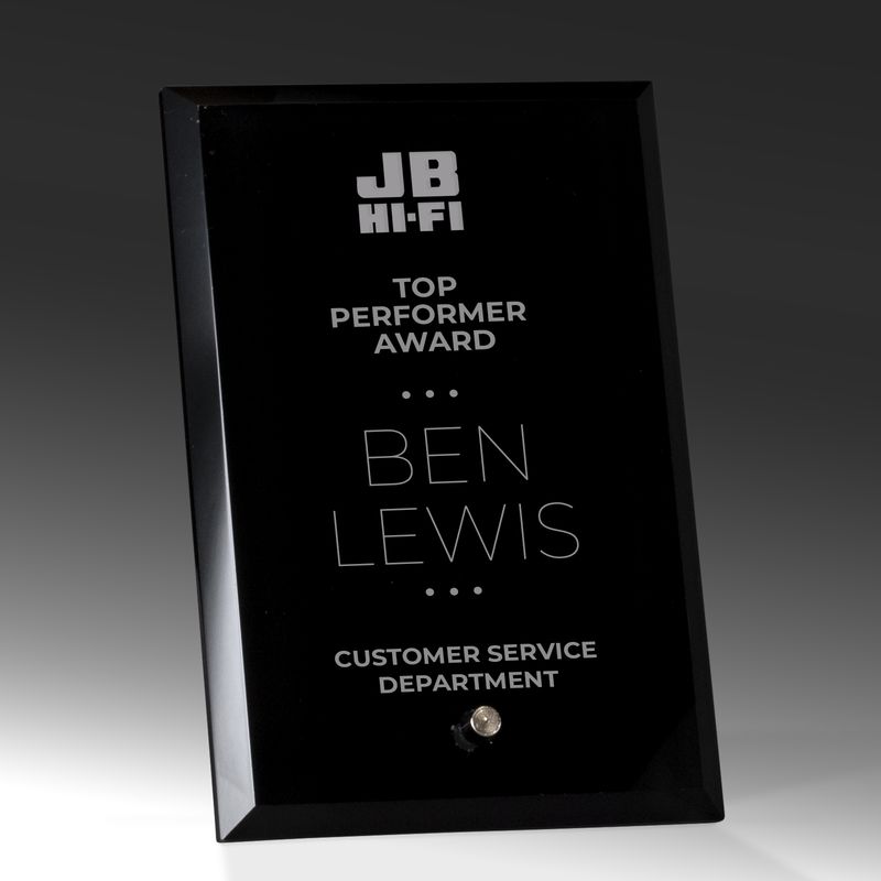 Rectangle Black Glass Award 205mm