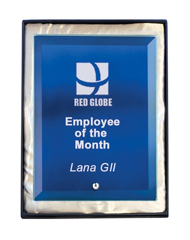 Rectangle Blue Glass Award 205mm