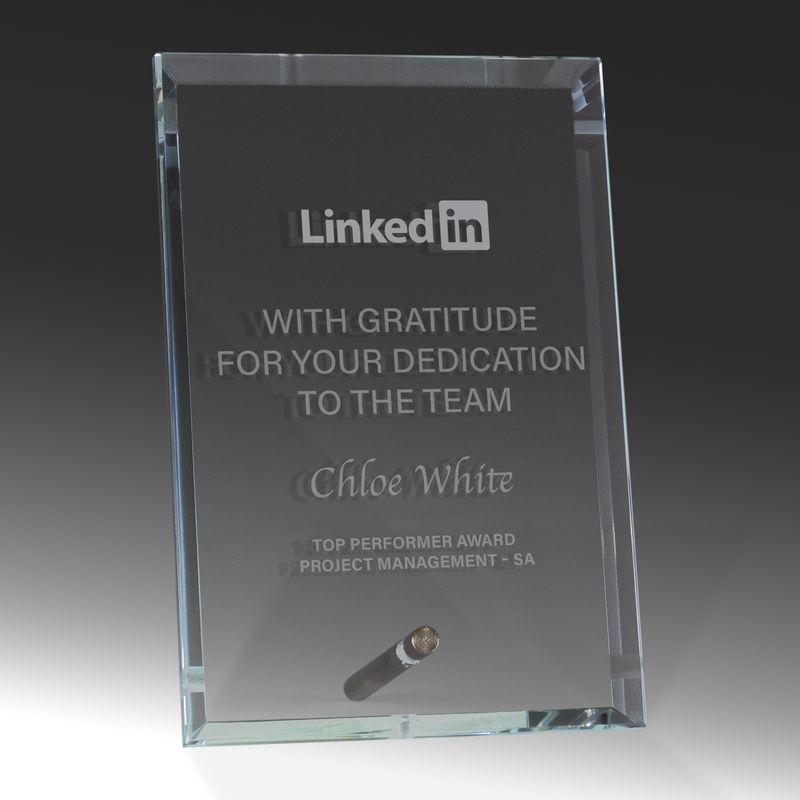 Rectangle Clear Glass Award 205mm