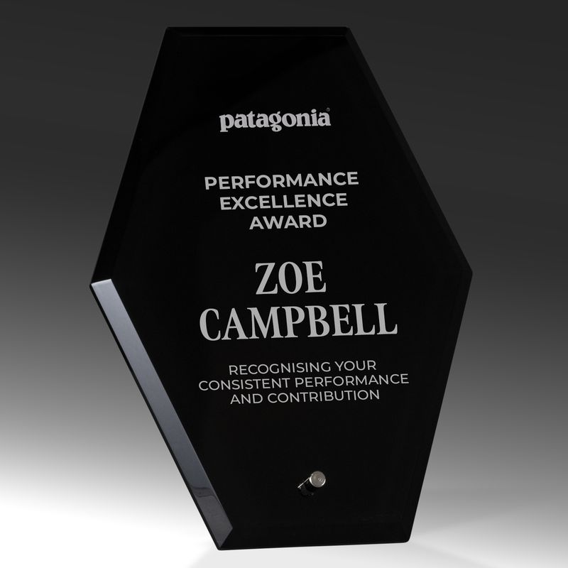 Hexagon Black Glass Award 225mm