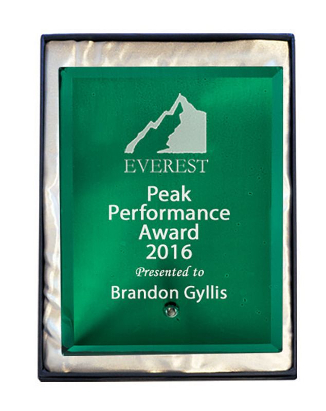 Rectangle Green Glass Award 205mm