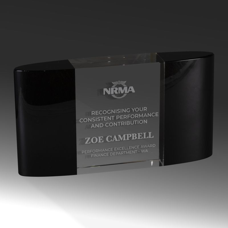 Curved Block Crystal Award 180mm