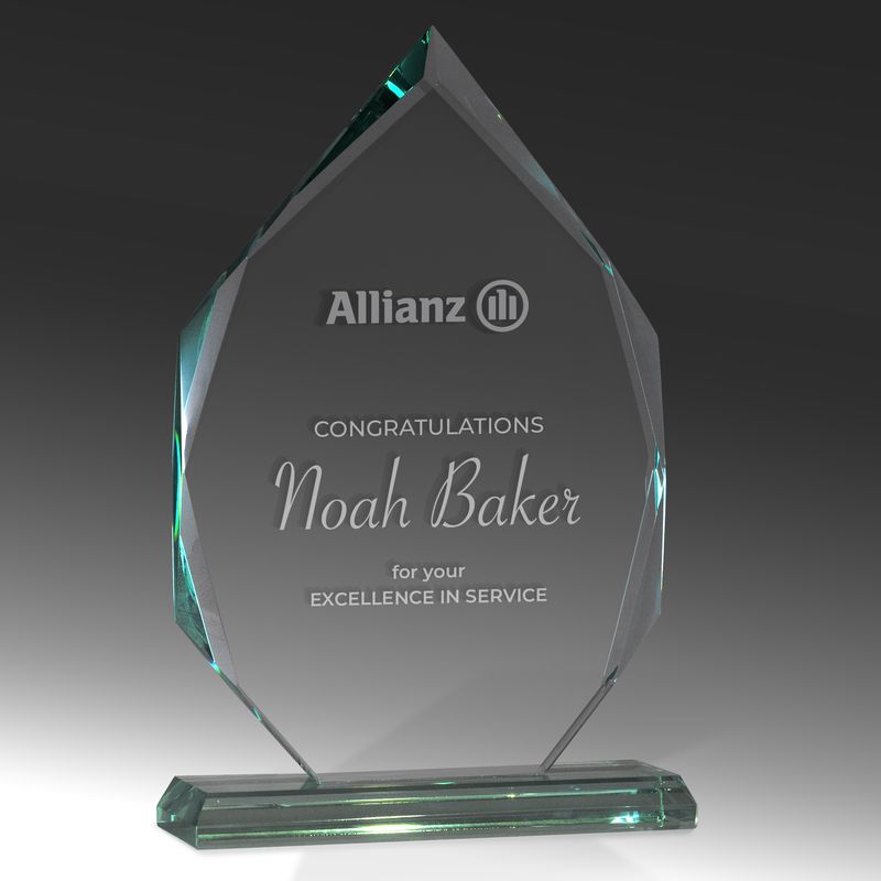 Jade Glass Arrowhead Glass Award 180mm